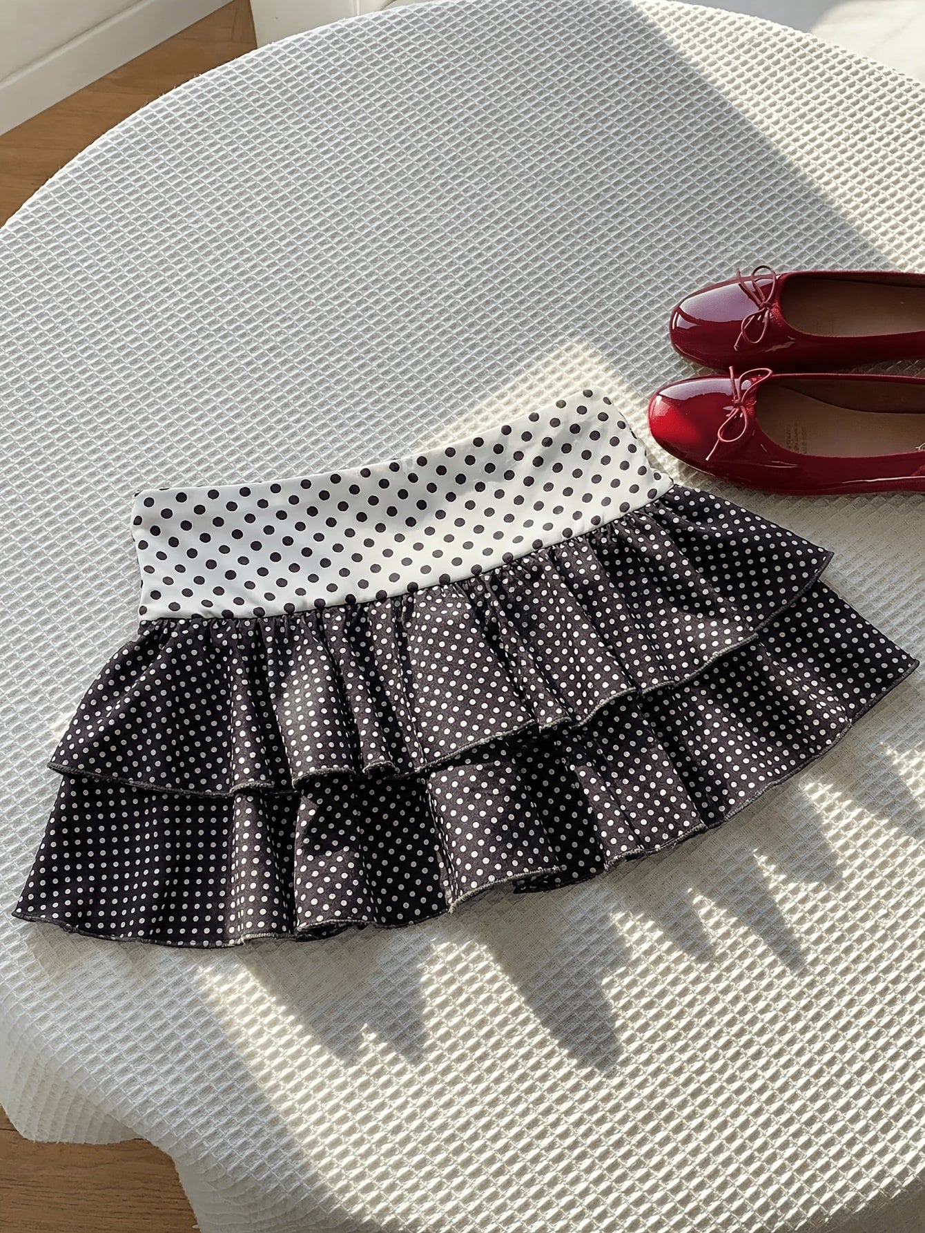 inverted polka dot skirt