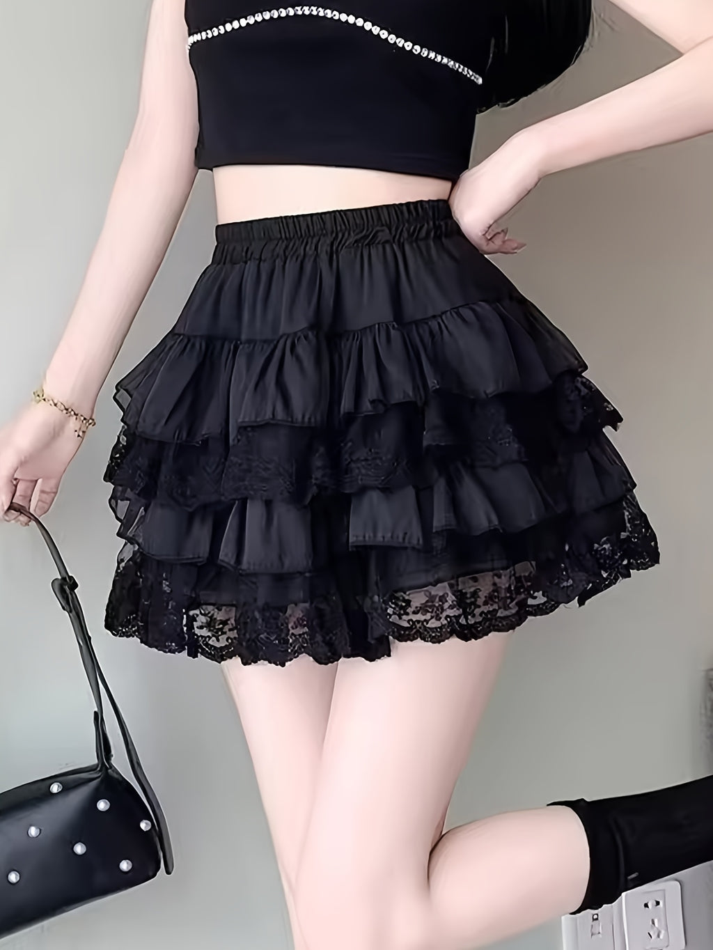 layered lace skirt