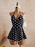 polka dot bathing suit dress