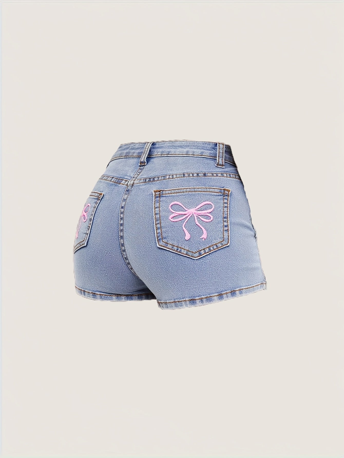 denim shorts bow tie backpocket