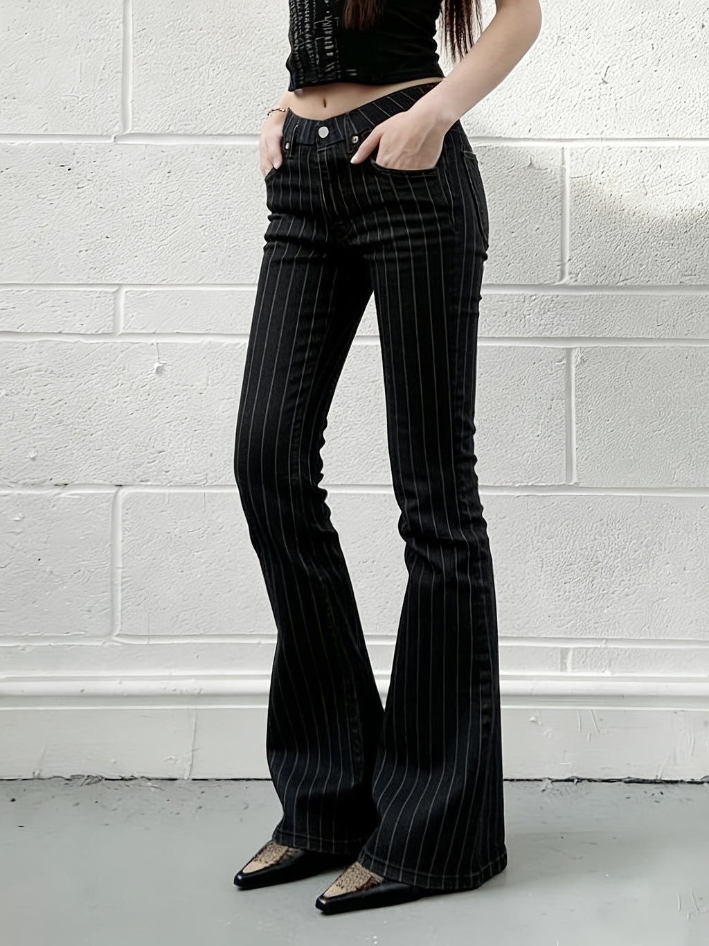 horizontally striped jeans - dresscoquette