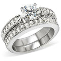 crested center stone ring