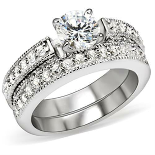 crested center stone ring