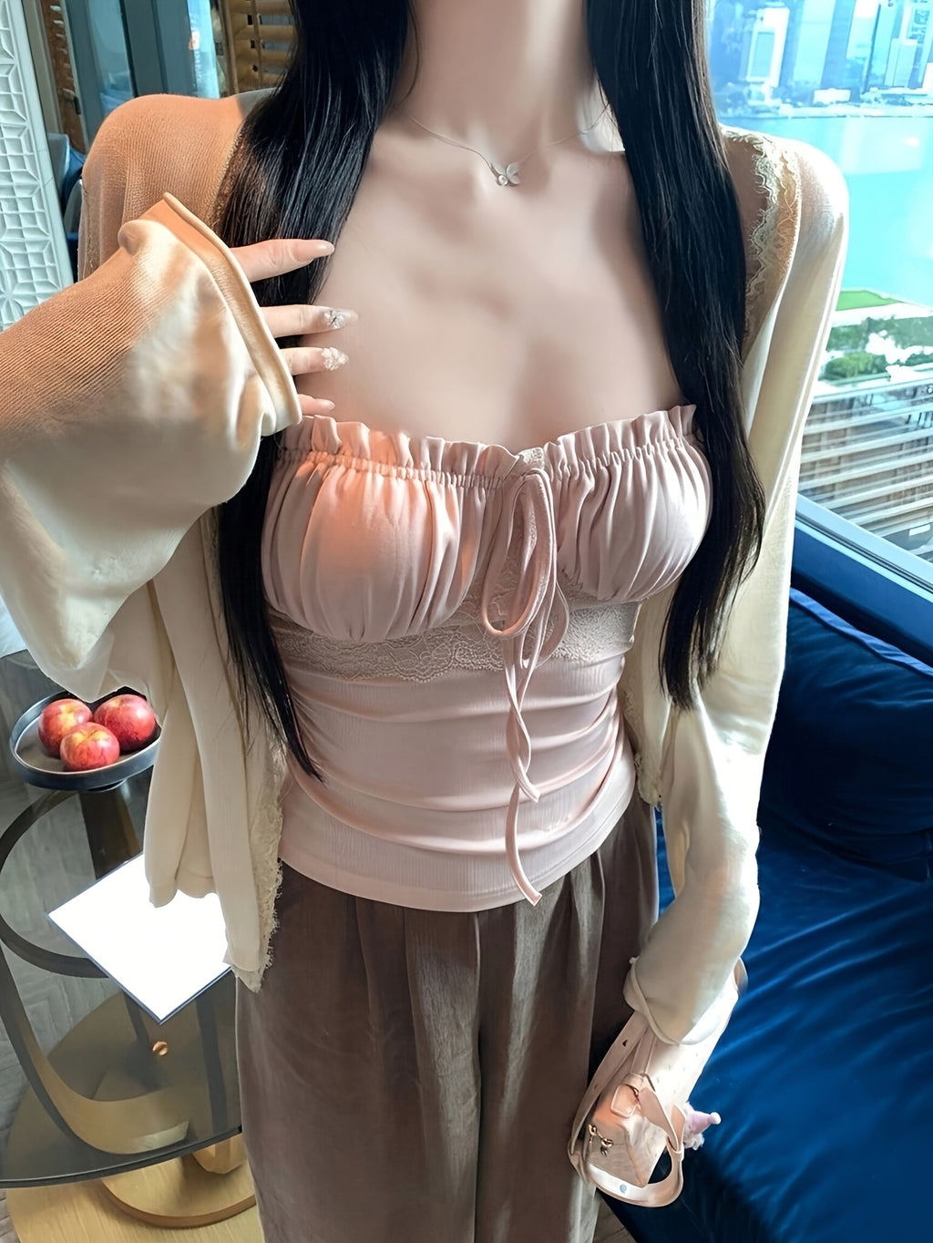 tied ruffle top - dresscoquette