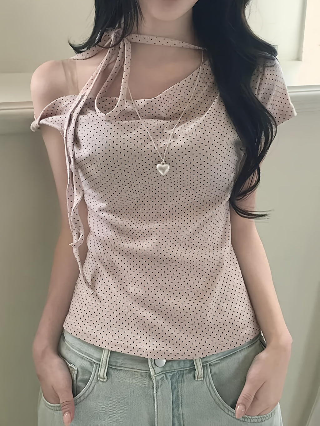assymetric polka dot t-shirt