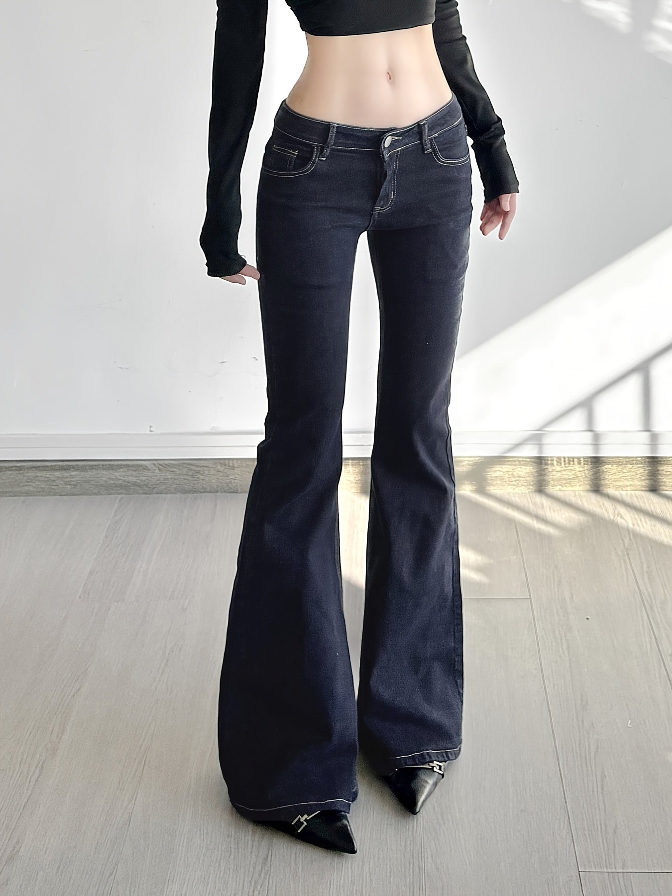 low rise flared jeans - dresscoquette