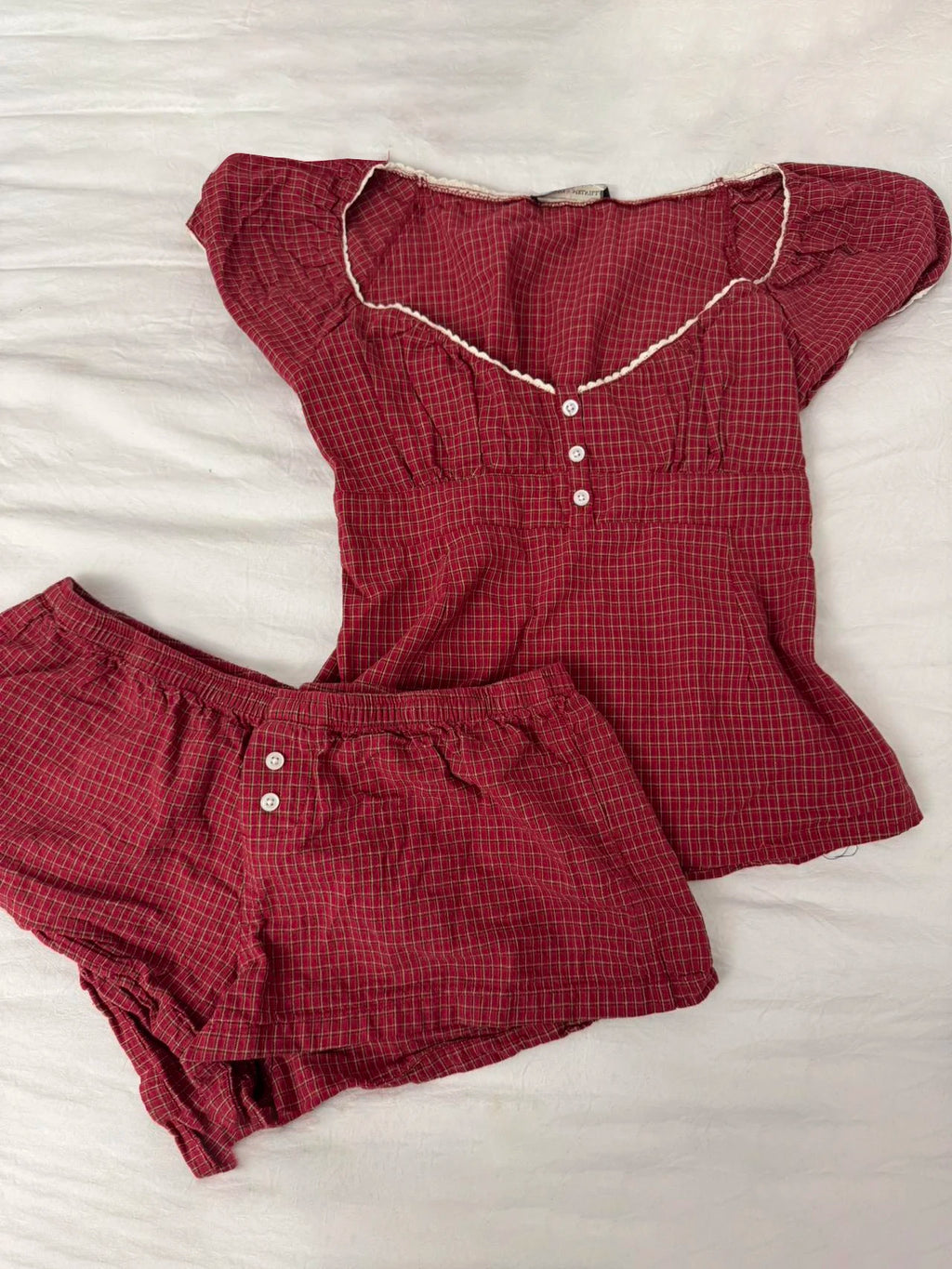 puff up blouse and shorts set