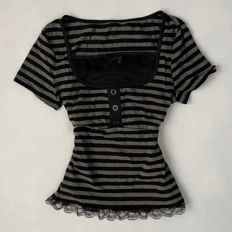 striped button shirt