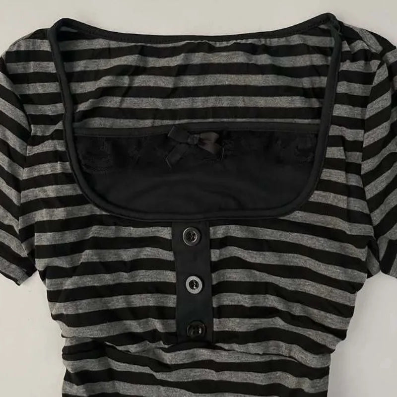 striped button shirt