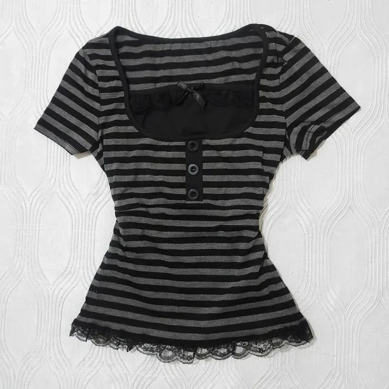 striped button shirt