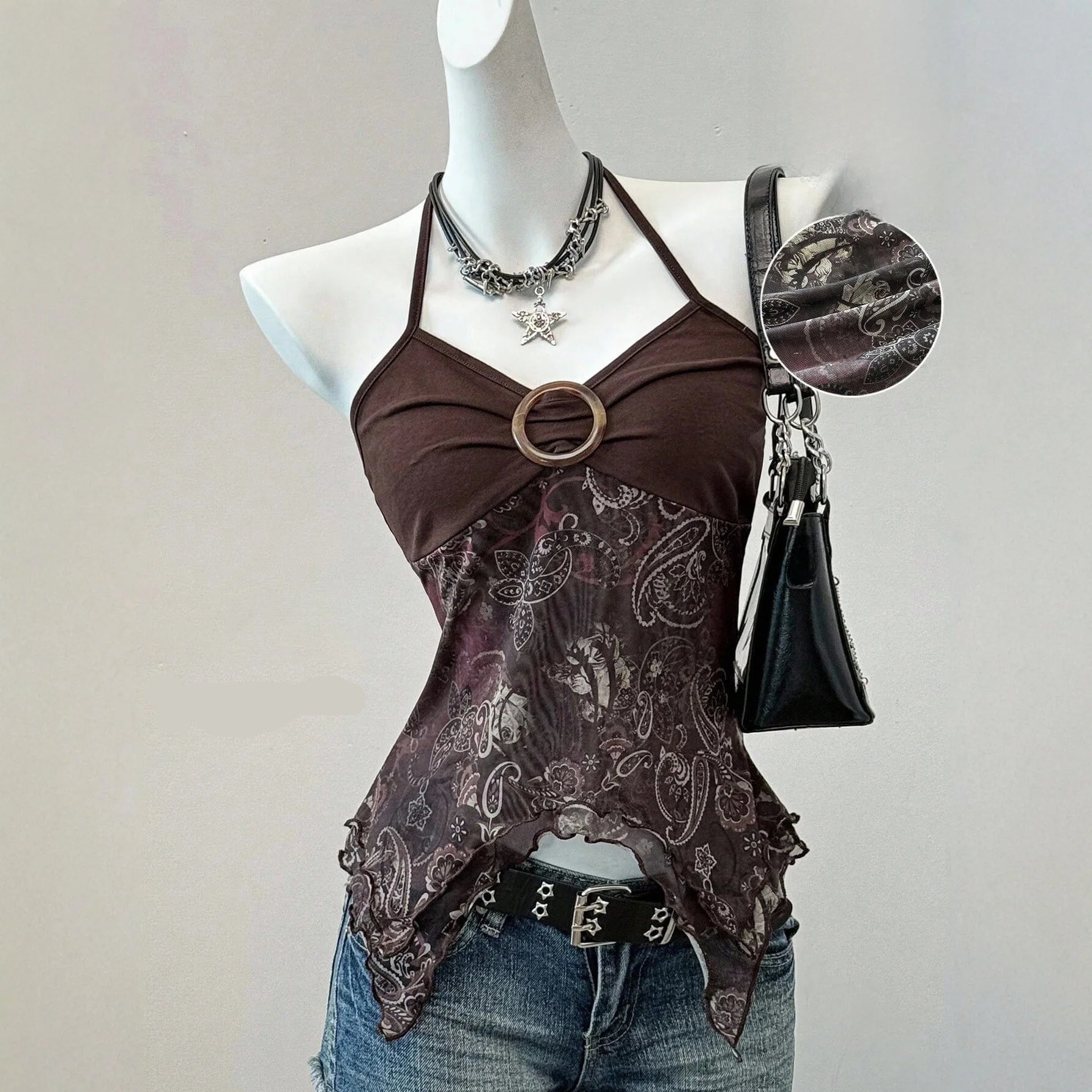 hanging neck shirt