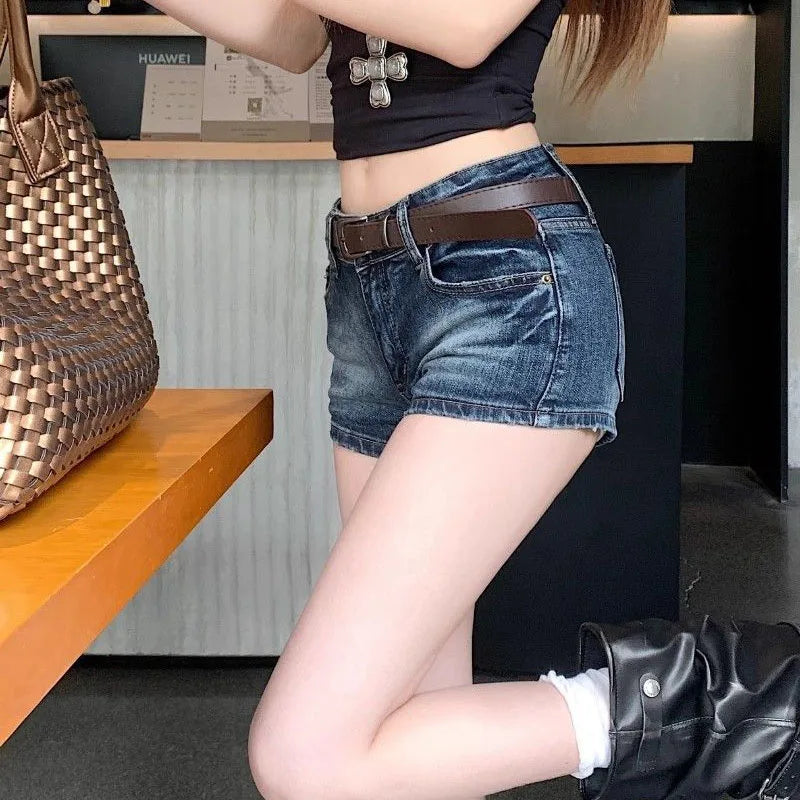 blue denim shorts