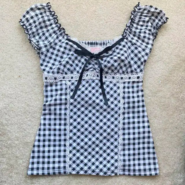 bow-tie square neck-shirt