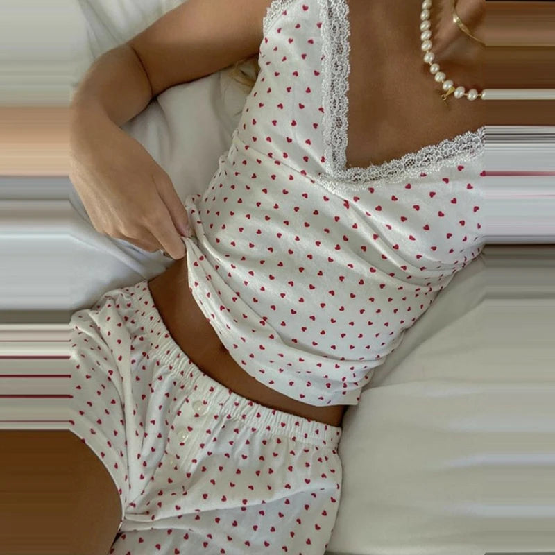 heart pyjamas lace