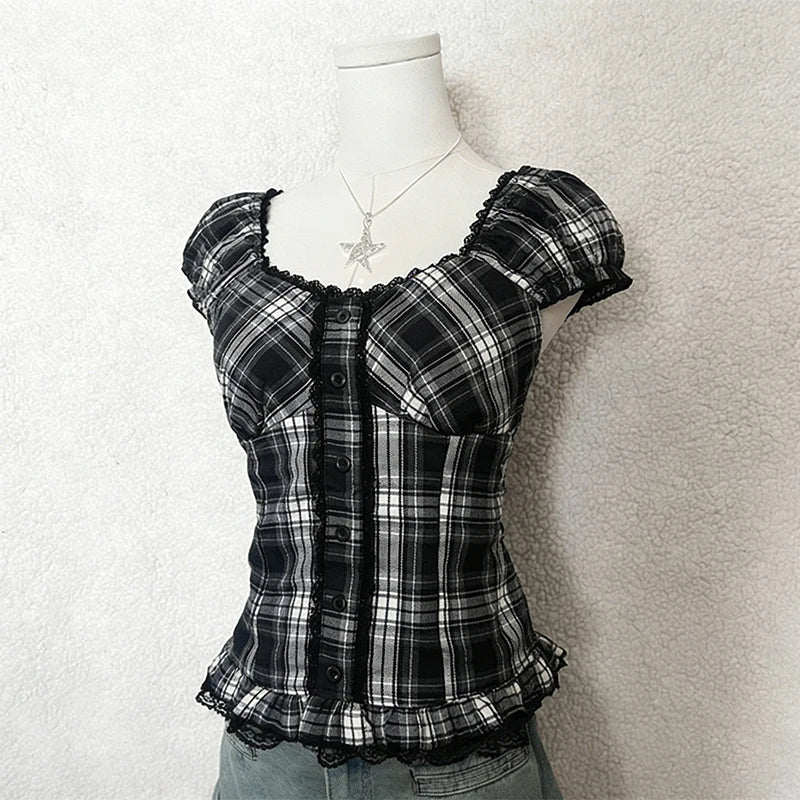 checkered top