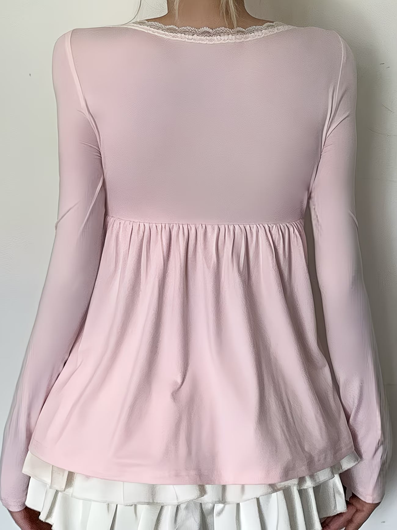 v-neck babydoll top bow tie - dresscoquette