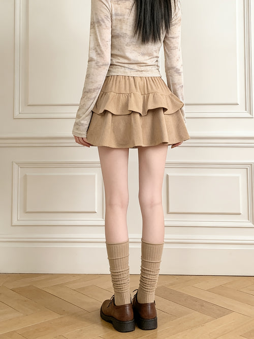 cord ruffle skirt - dresscoquette