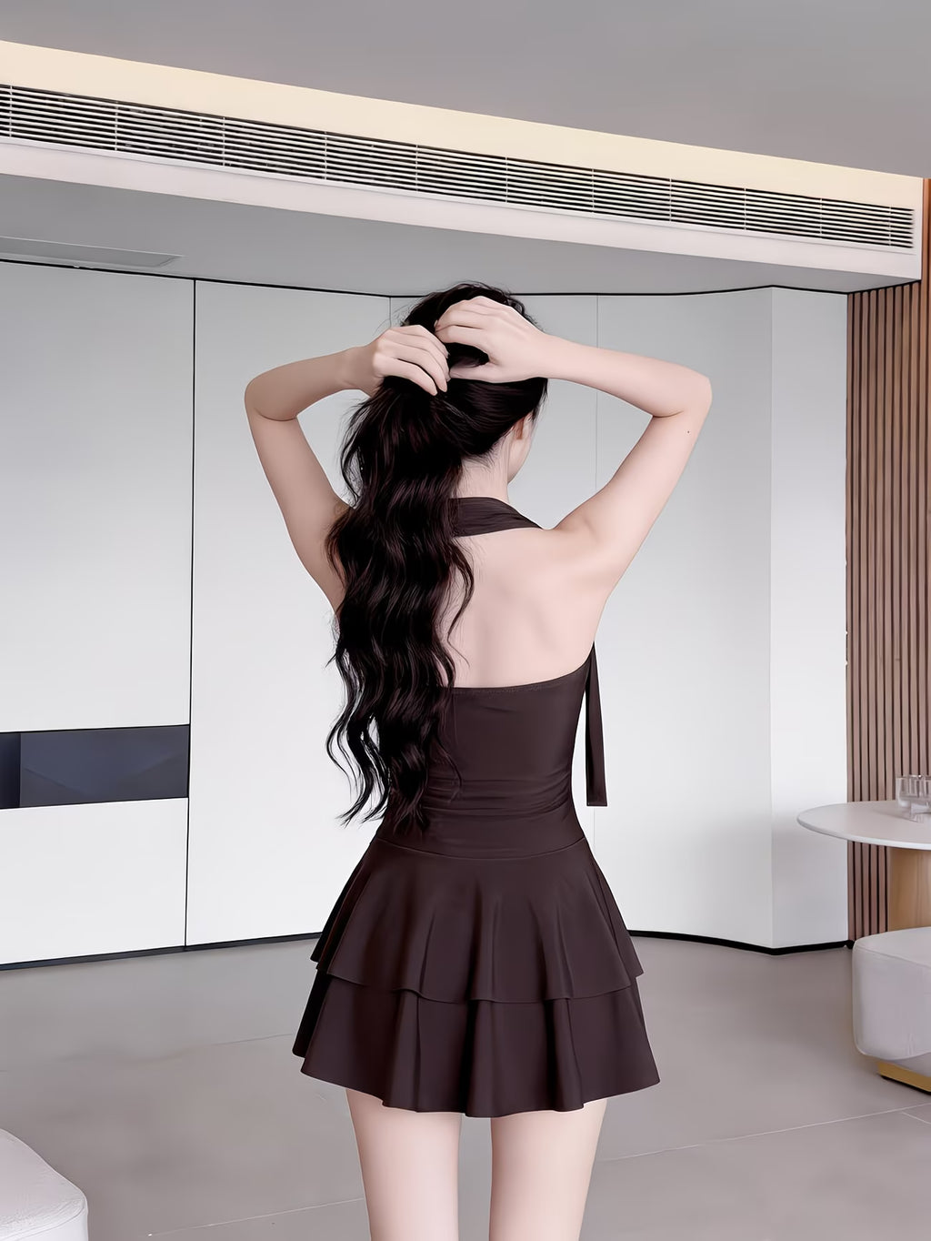 assymetric bathing suit dress