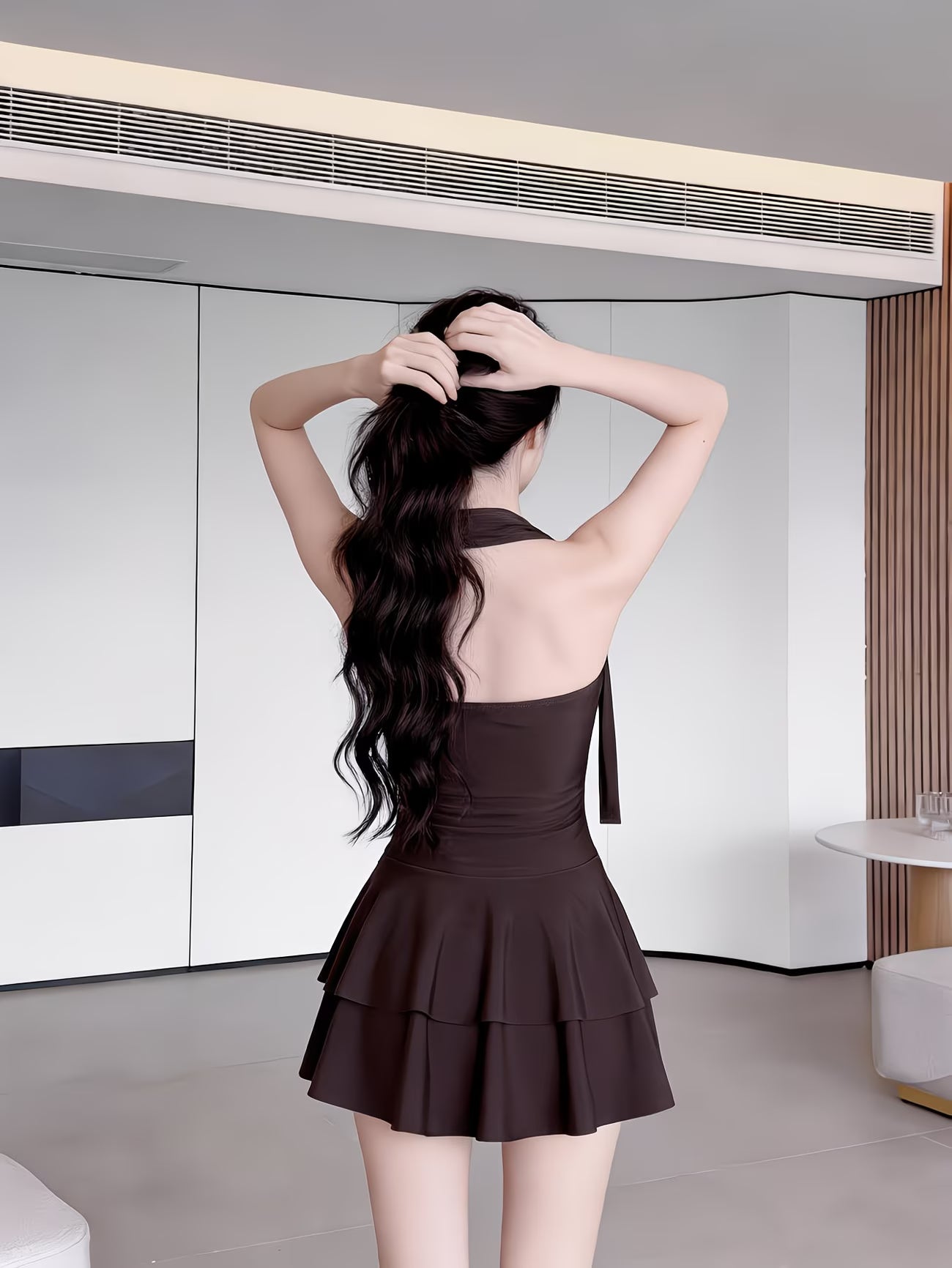 assymetric bathing suit dress