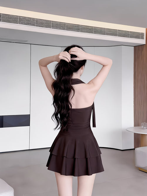 assymetric bathing suit dress
