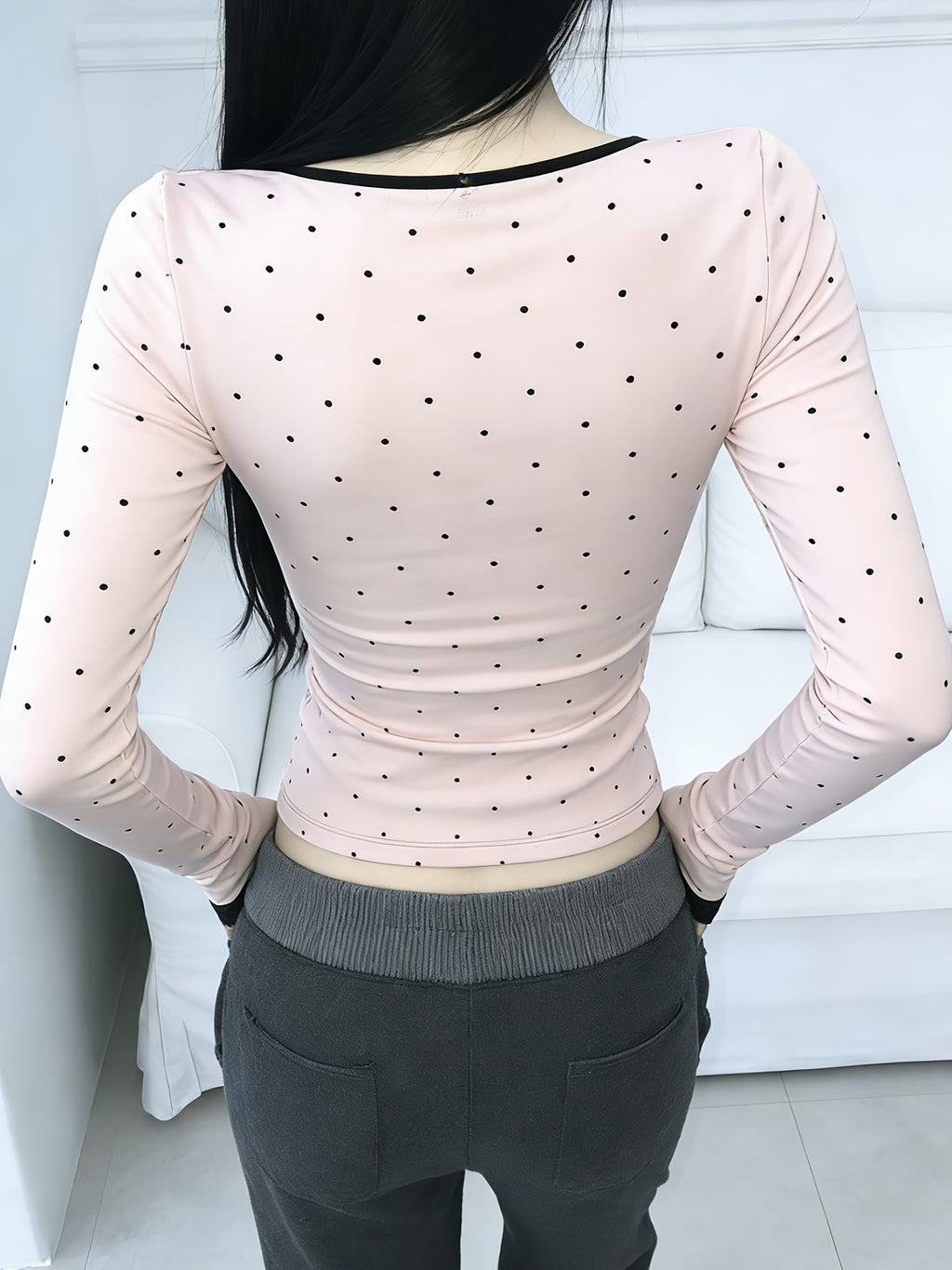 v-neck polka dot lace top - dresscoquette