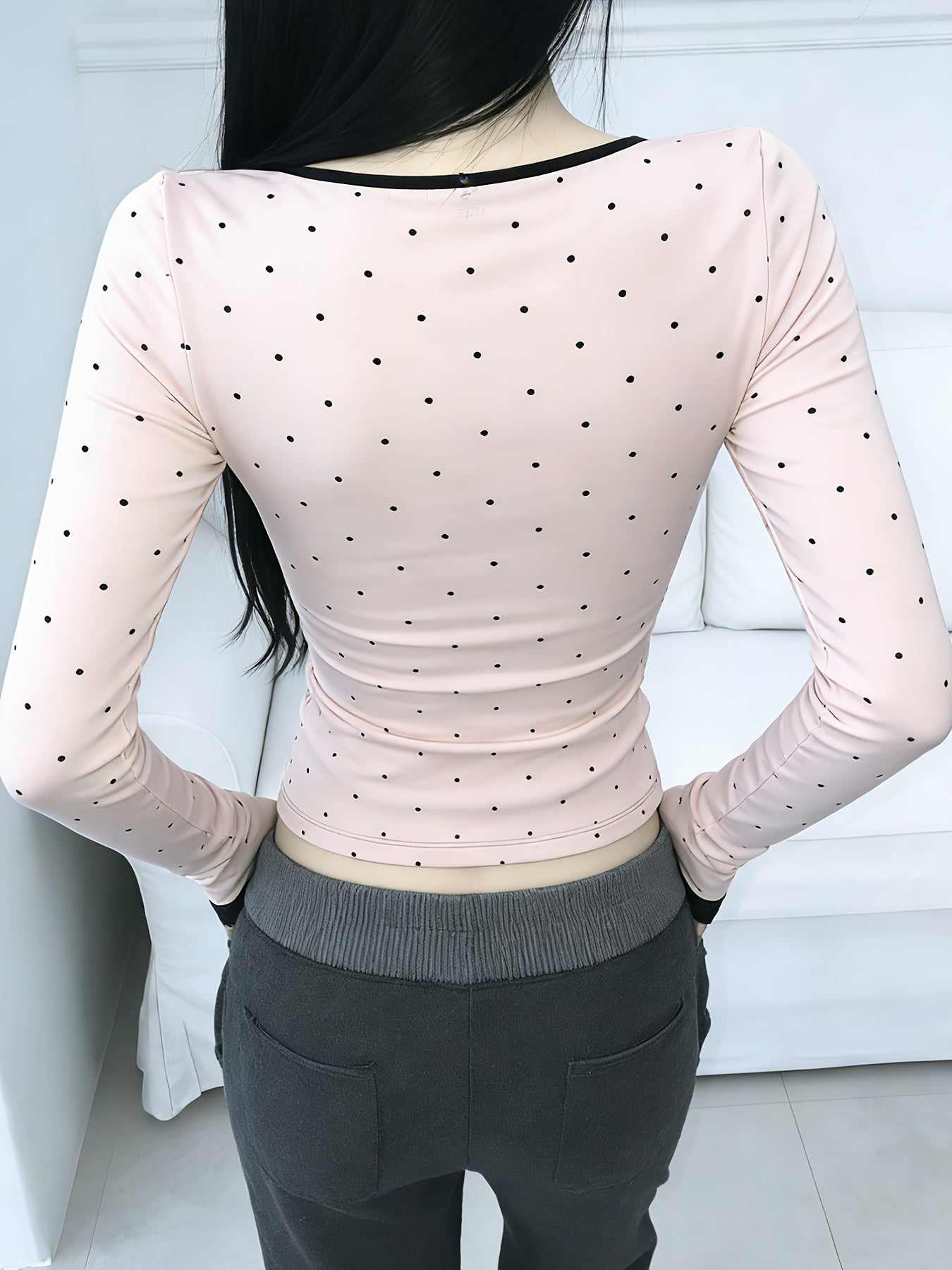 v-neck polka dot lace top - dresscoquette