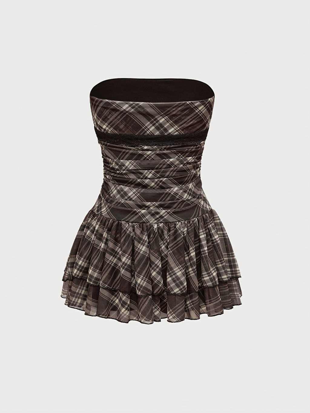 checkered mini dress, bow tie
