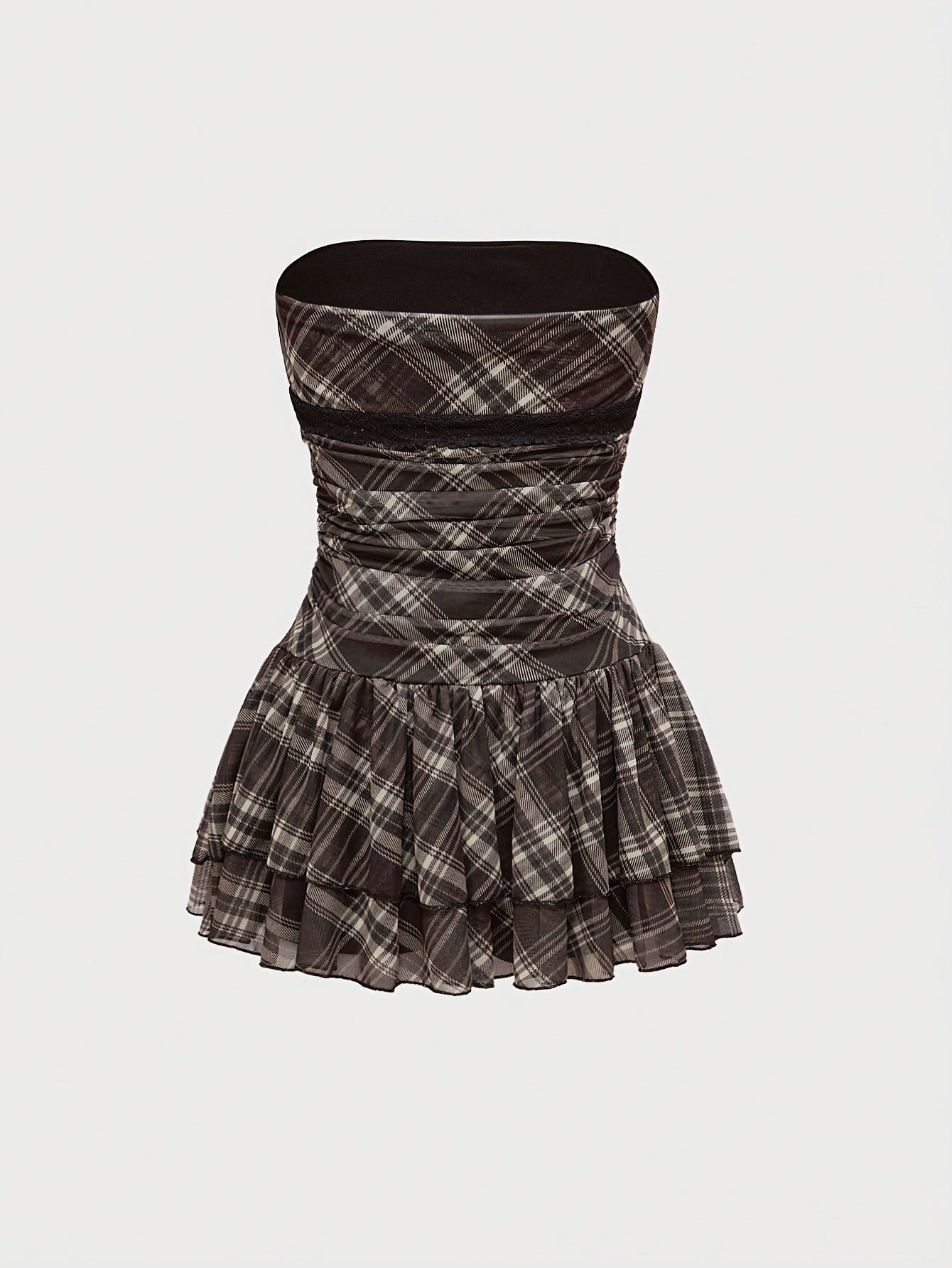 checkered mini dress, bow tie