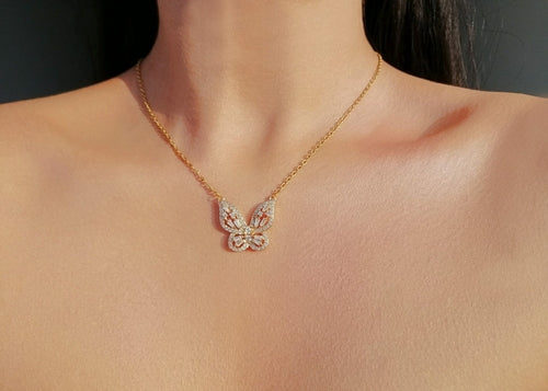 crested butterfly necklace