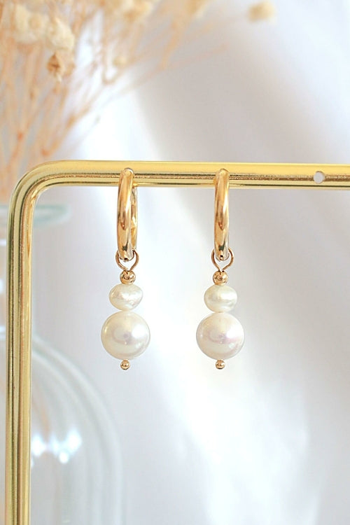 freshwater pearl hoops