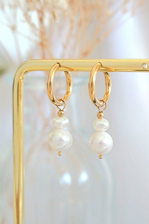 freshwater pearl hoops