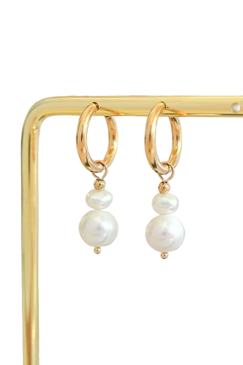 freshwater pearl hoops