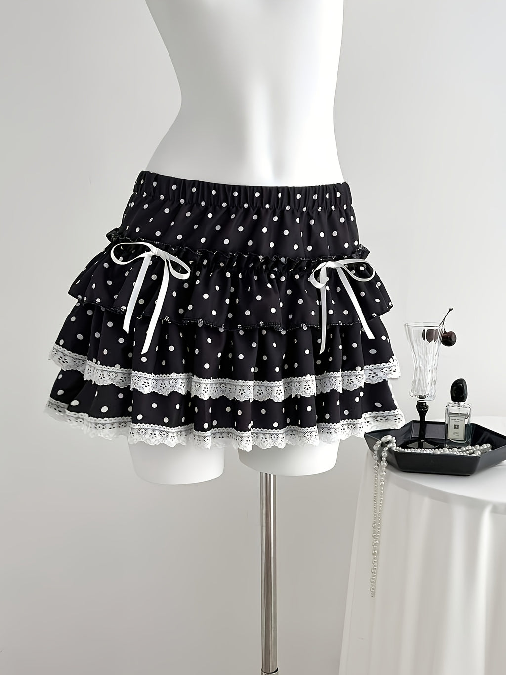double bow tie lace skirt