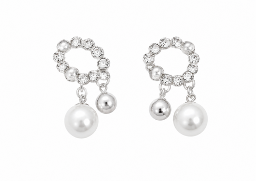 double pearl earrings