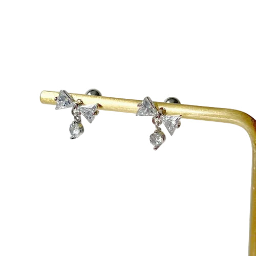 bow tie earrings with little drop