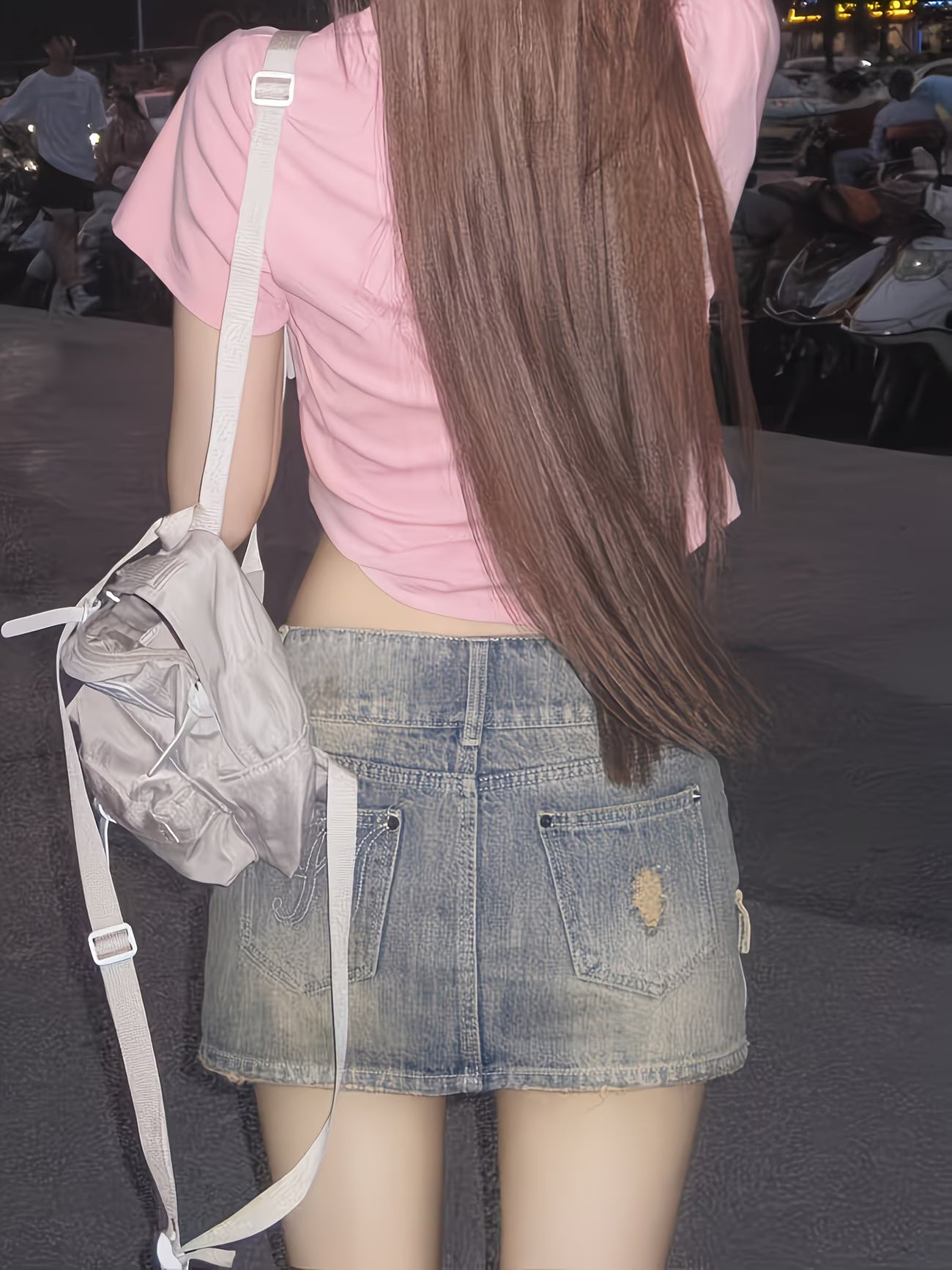 crested jeans skirt - dresscoquette